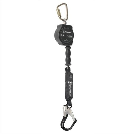 SAFEWAZE Latitude HD 10' Single Cable SRL: Carabiner, Alu Rebar Hook SW8008-10-ALU-RBH